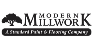 black horizontal logo of Modern Millwork A Standard Paint & flooring Company