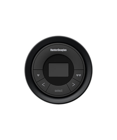 Hunter Douglas Surface Remote Black on Black Scene