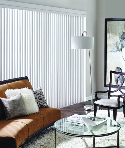 Hunter Douglas Window Blind Cadence Vertical Blind in Yakima Valley, Washington, and Oregon Living room