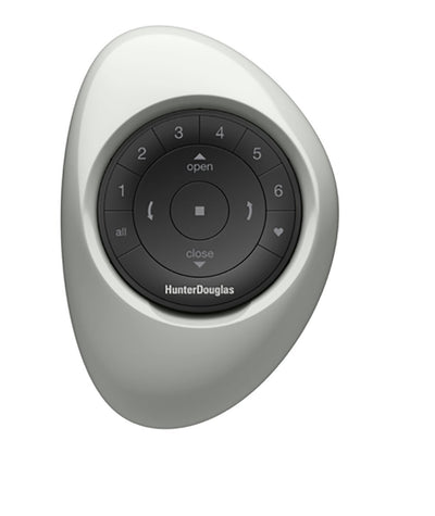 Hunter Douglas Pebble Remote Black on Mist