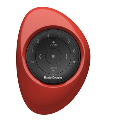 Hunter Douglas Pebble Remote Black on Poppy