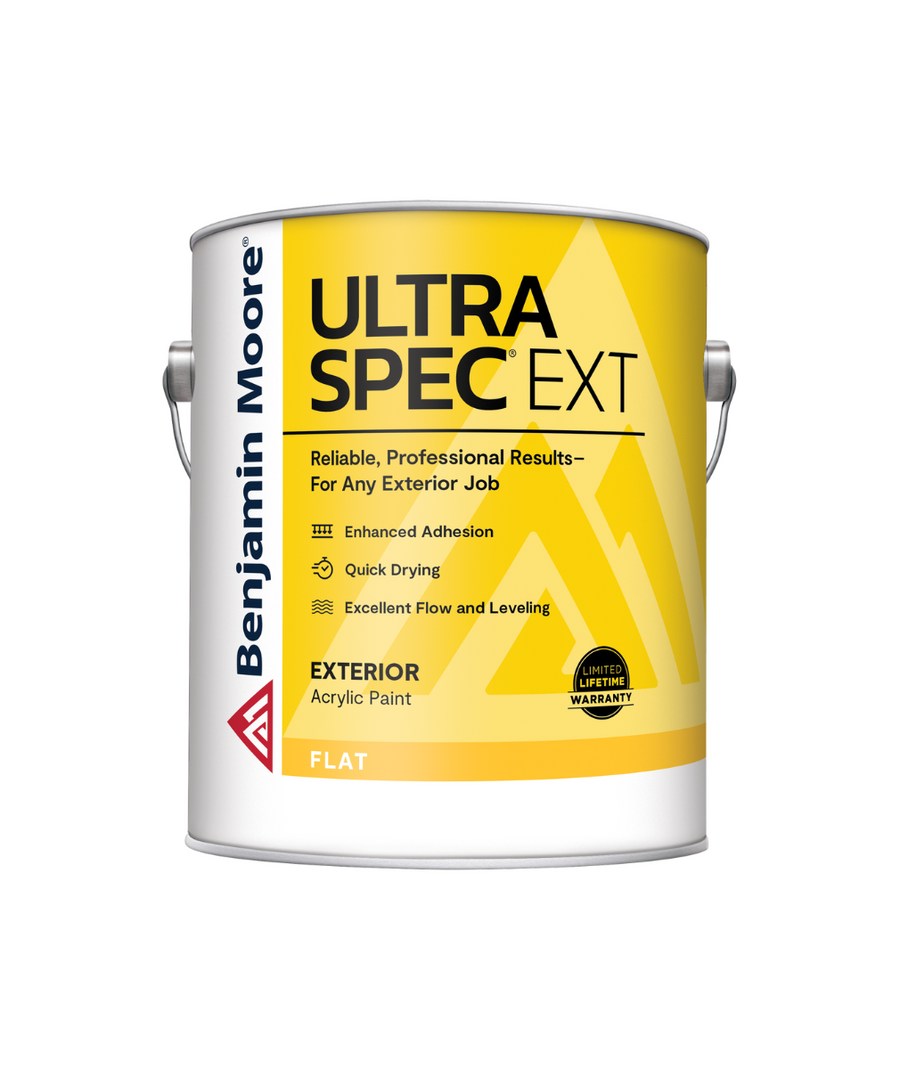 Benjamin Moore Ultra Spec EXT Flat Finish 100% Acrylic Paint, available at Standard Paint & Flooring.