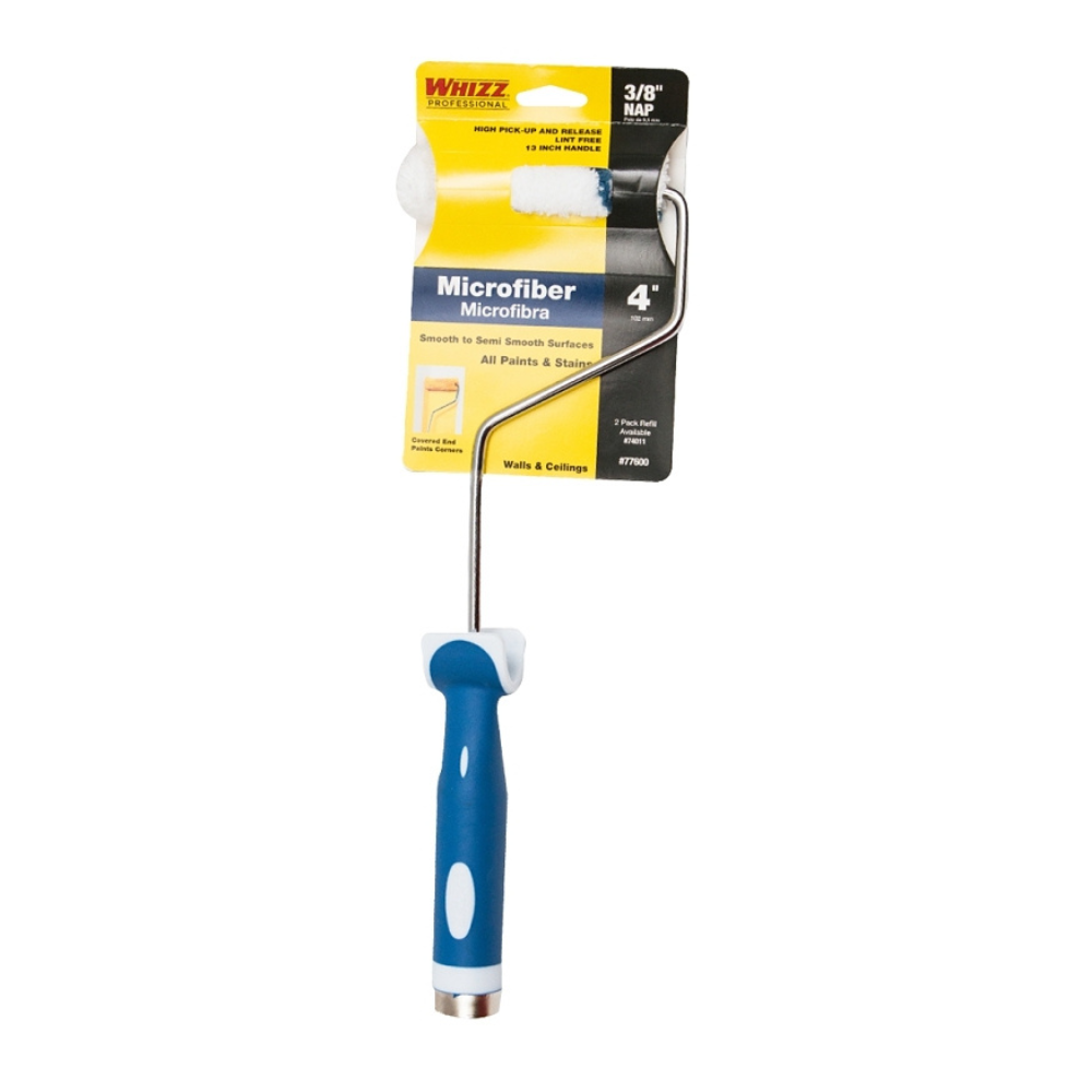 Whizz 4 inch XtraSorb Microfiber Mini-Roller Cover with Frame