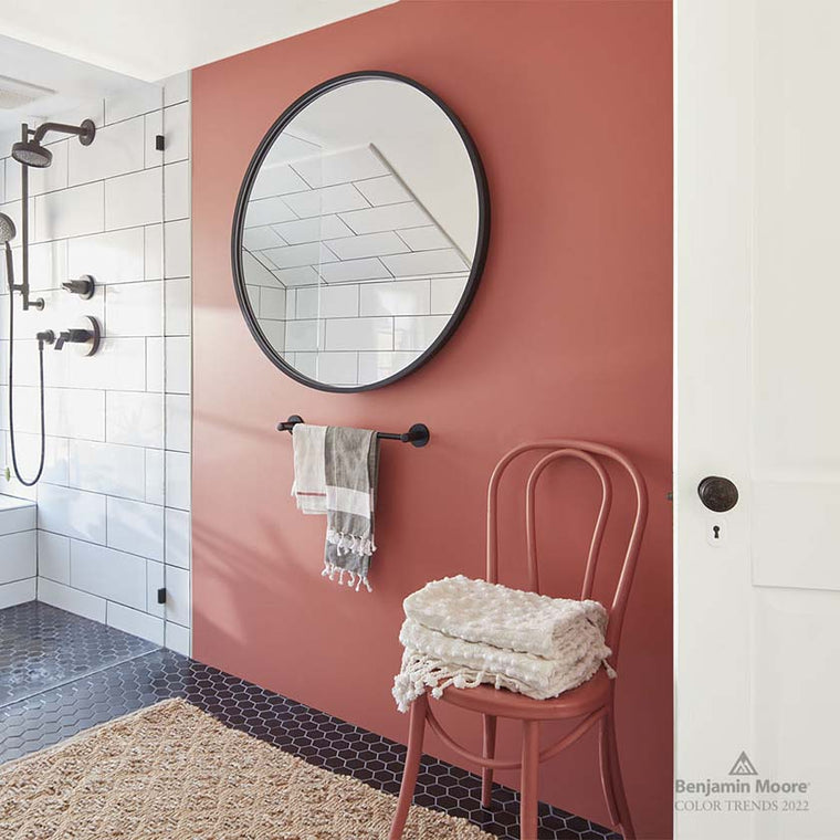 Benjamin Moore Wild Flower in a Bathroom