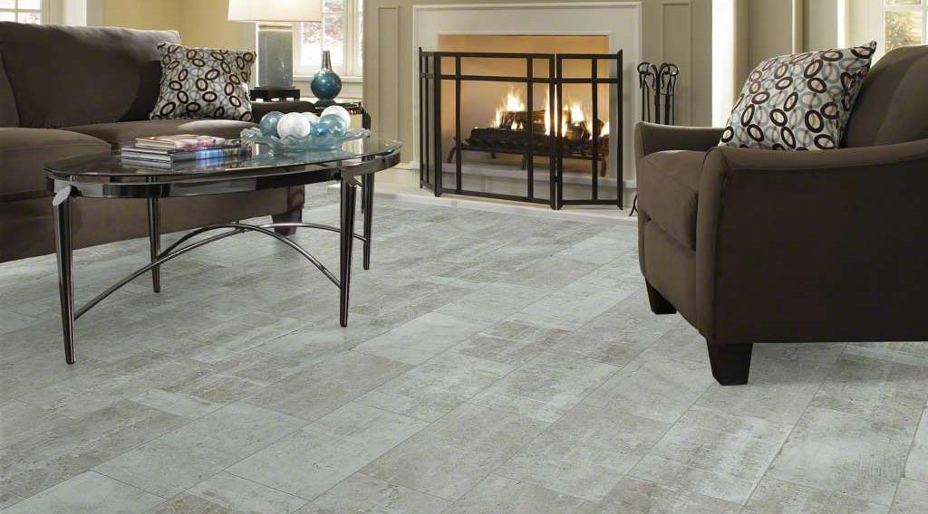 Grey floors with clearance brown furniture