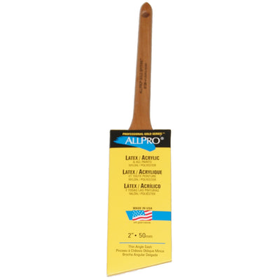 ALLPRO spitfire gold 2" paint brush, available at Standard Paint & Flooring.