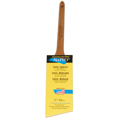 ALLPRO spitfire gold 2" paint brush, available at Standard Paint & Flooring.