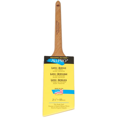 ALLPRO spitfire gold 2.5" paint brush, available at Standard Paint & Flooring.