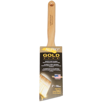 ALLPRO 2" gold plus paint brush, available at Standard Paint & Flooring.