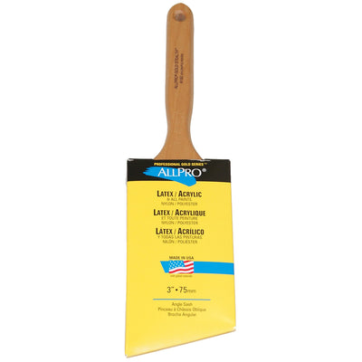 ALLPRO gold stealth 3" paint brush, available at Standard Paint & Flooring.