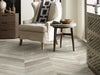 Room Image of Shaw Floors Glee Chevron Style Ceramic Solutions flooring in the color Yadkin River Hickory available at Standard Paint and Flooring.