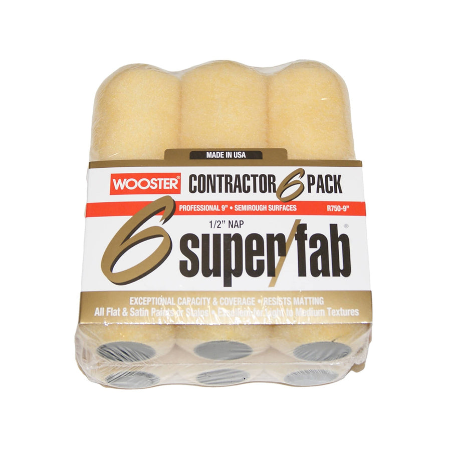 Wooster Super Fab 9 inch Roller Covers 6-Pack